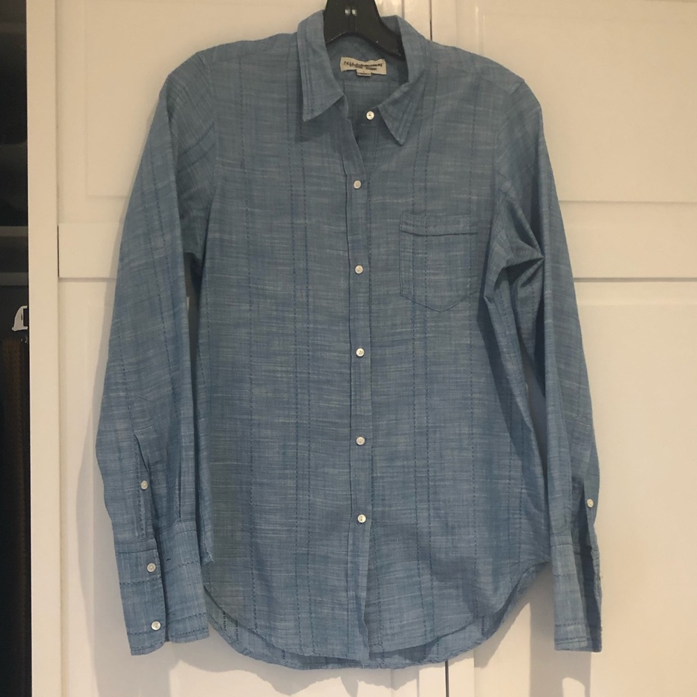 Nili Lotan Blue Cotton NL Shirt